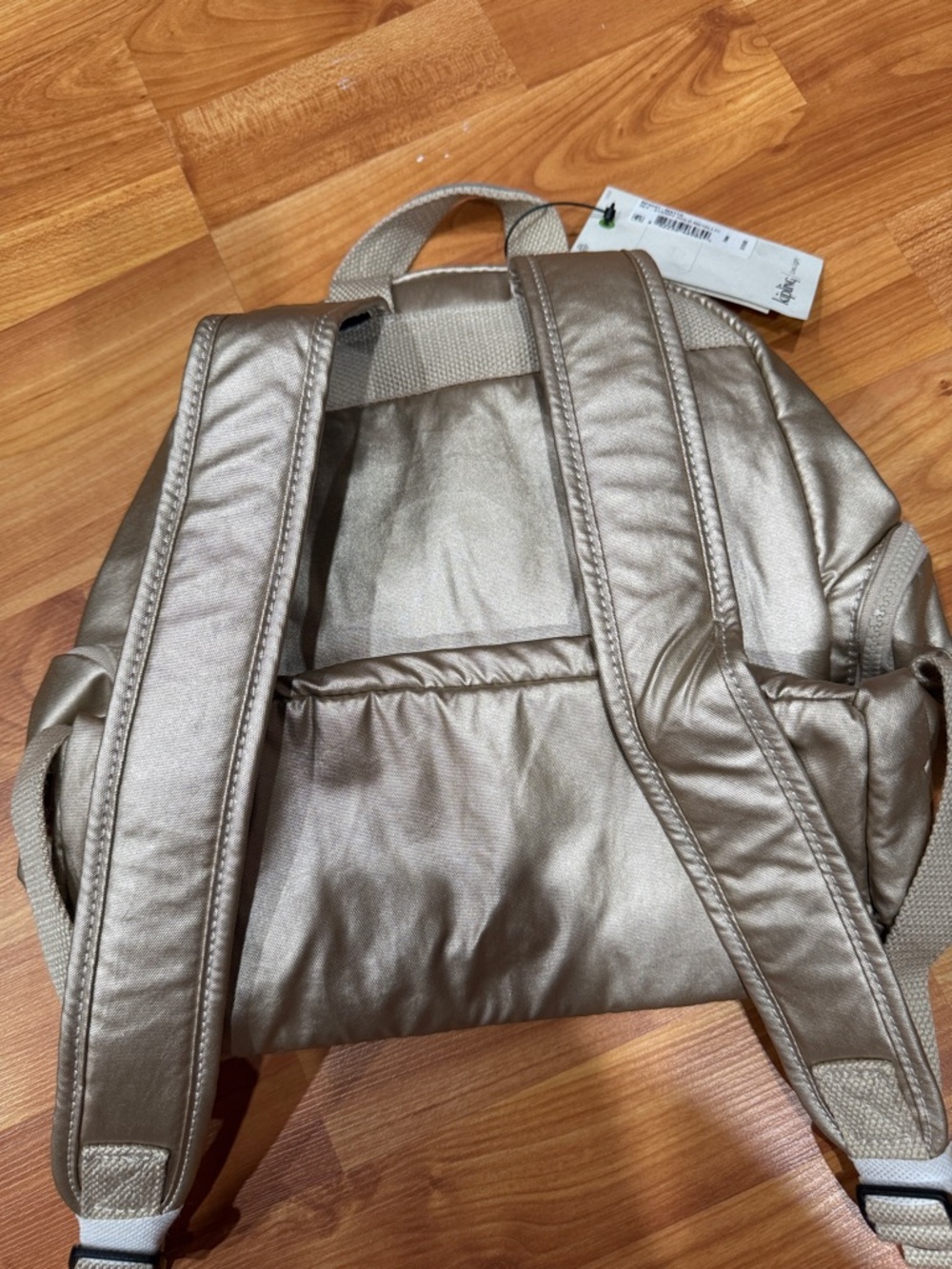 Kipling Shimmering Champagne Mini Backpack - Picture 2 of 6